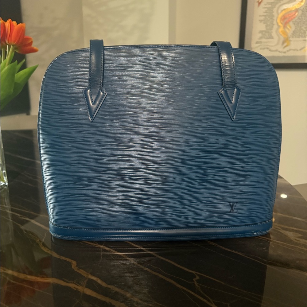 Louis Vuitton Blue Epi Leather Satchel